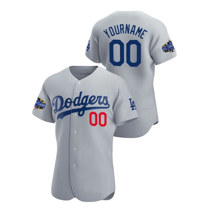 Custom Los Angeles Dodgers Jersey 2022 All Star Game Gray Jersey Stitched Men Baseball Jerseys baseball jersey product view 1