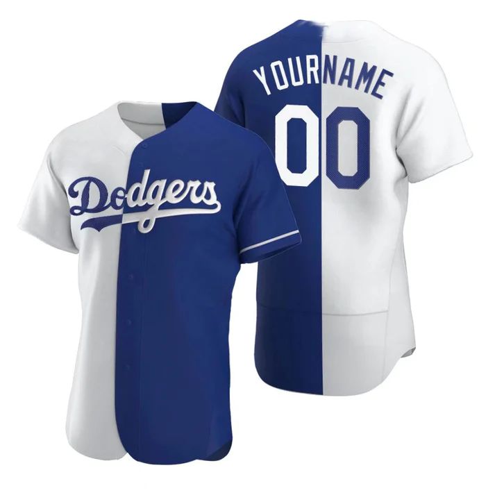 Custom Los Angeles Dodgers White Blue Jersey Stitched Baseball Split Jerseys Baseball Jerseys baseball jersey product view 1