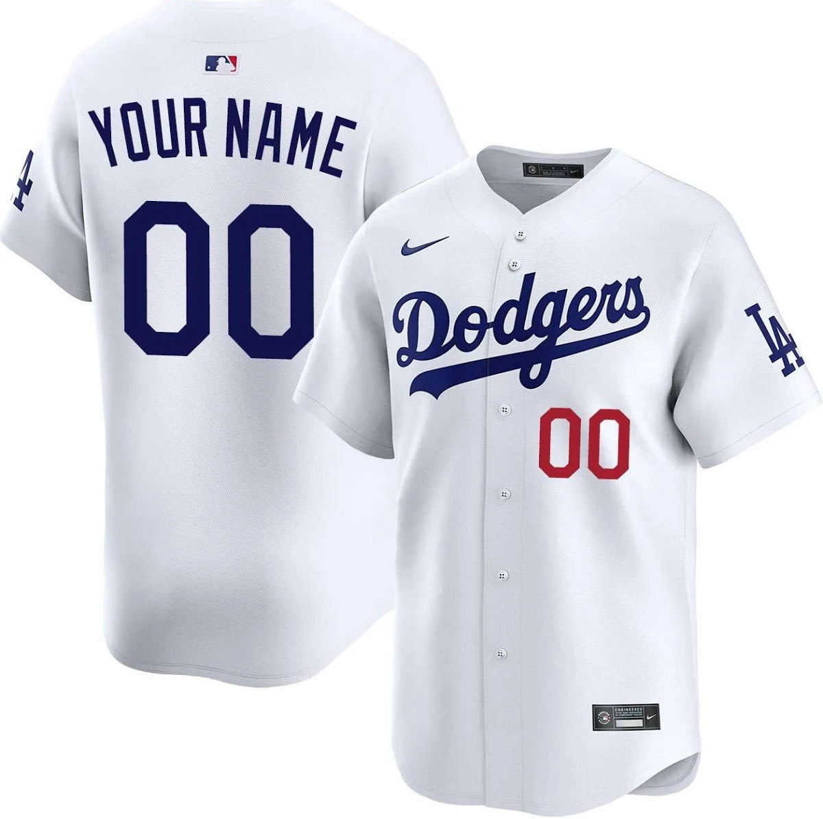 Custom Los Angeles Dodgers Jersey - White baseball jersey product view 1