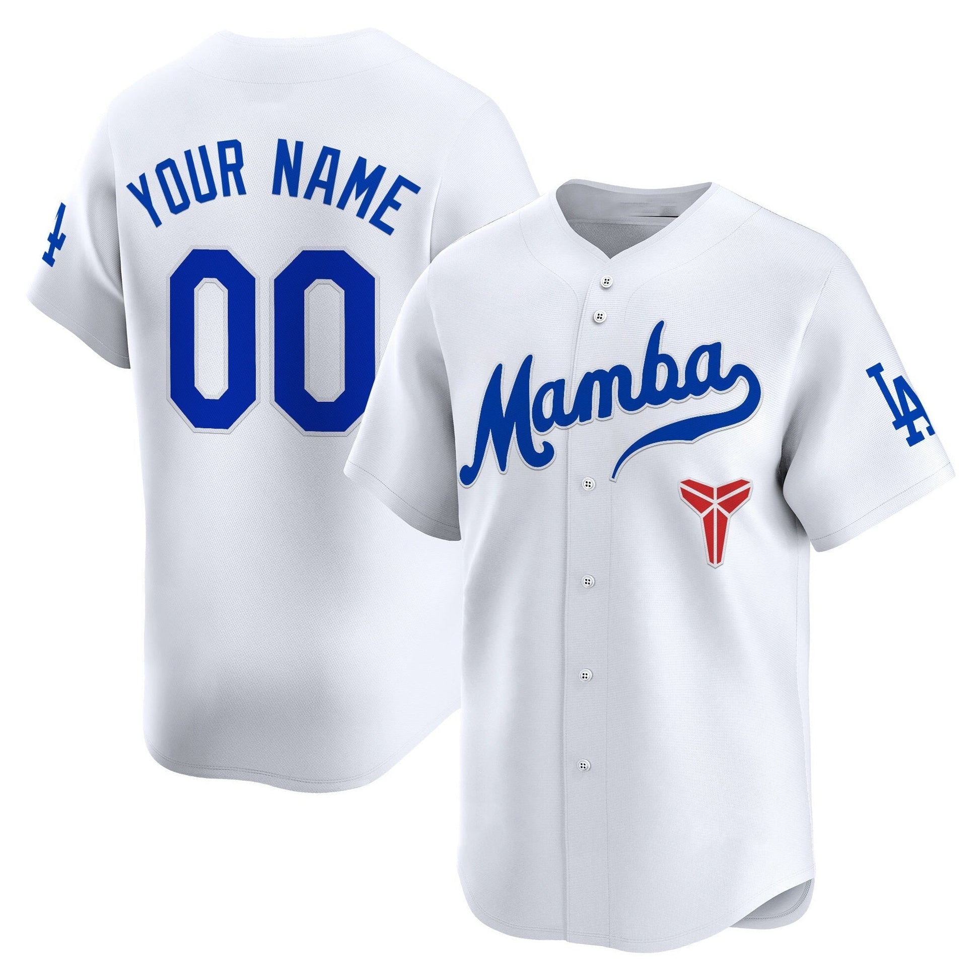 Custom Los Angeles Dodgers White Mamba Vapor Premier Limited Jersey - All Stitched Baseball Jersey baseball jersey product view 1