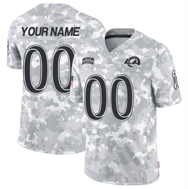 Custom LA.Rams F.U.S.E Arctic Camo Salute To Service Limited Stitched Football Jersey football jersey product view 1