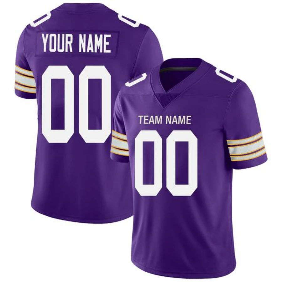Custom MN.Vikings Stitched American Football Jerseys Personalize Birthday Gifts Purple Game Jersey football jersey product view 1