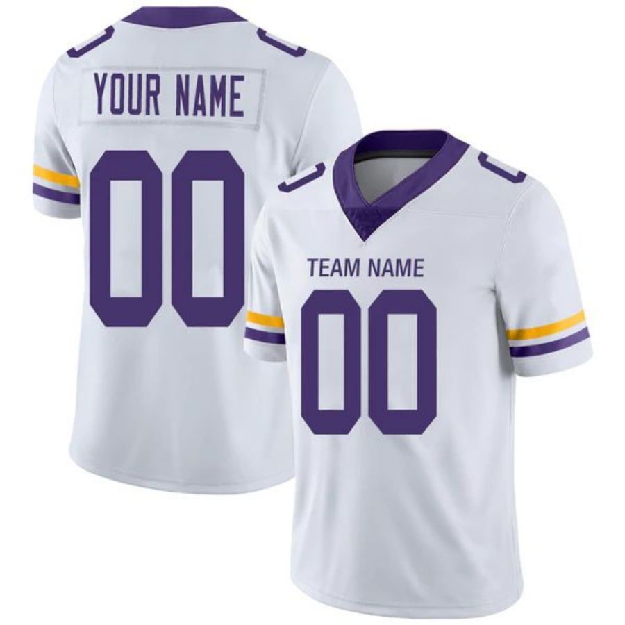 Custom MN.Vikings Stitched American Football Jerseys Personalize Birthday Gifts White Game Jersey football jersey product view 1