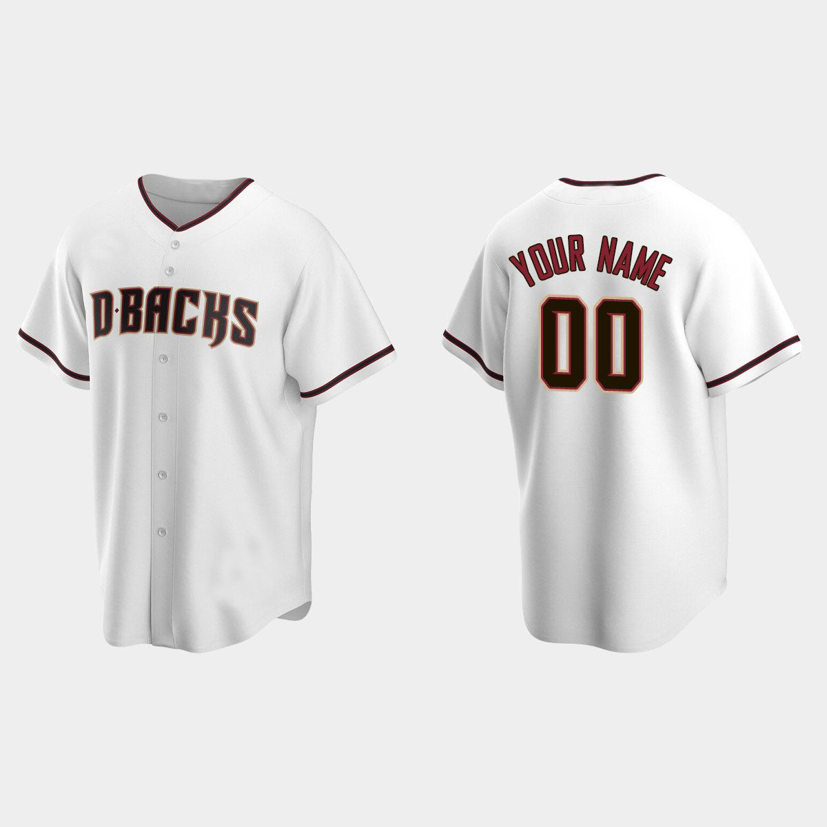 Custom Men Youth Women A.Diamondback White Stitched Baseball Jersey baseball jersey product view 1