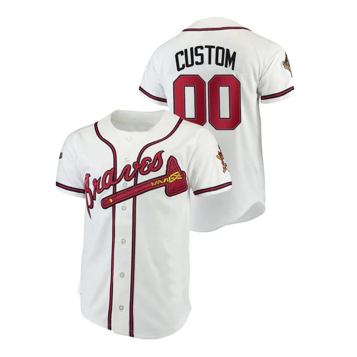 Custom Atlanta Braves Men Youth Women White Cooperstown Name And Number Baseball Jersey Stitched Baseball Jerseys baseball jersey product view 1