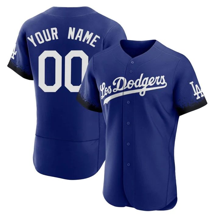 Custom Los Angeles Dodgers Roya City Connect Stitched Jersey Baseball Jerseys baseball jersey product view 1