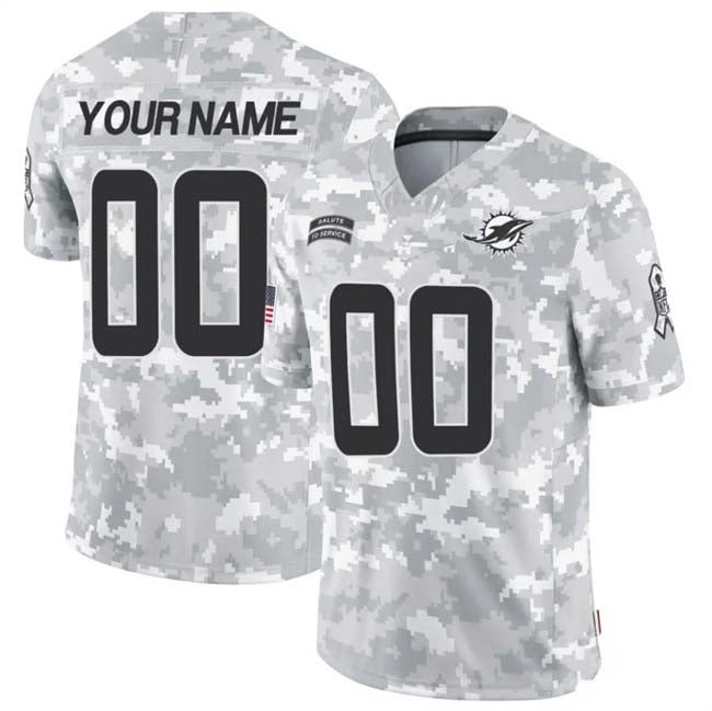 Custom M.Dolphins F.U.S.E Arctic Camo Salute To Service Limited Stitched Football Jersey football jersey product view 1