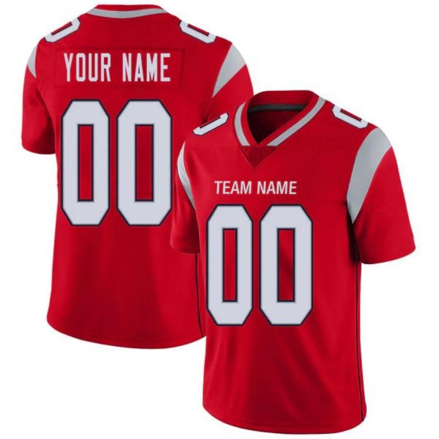 Custom NE.Patriots Stitched American Football Jerseys Personalize Birthday Gifts Red Jersey football jersey product view 1