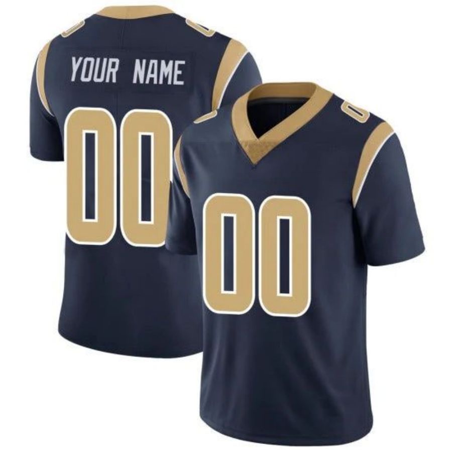 Custom LA.Rams Navy Football Jerseys -American Stitched Football Jerseys football jersey product view 1