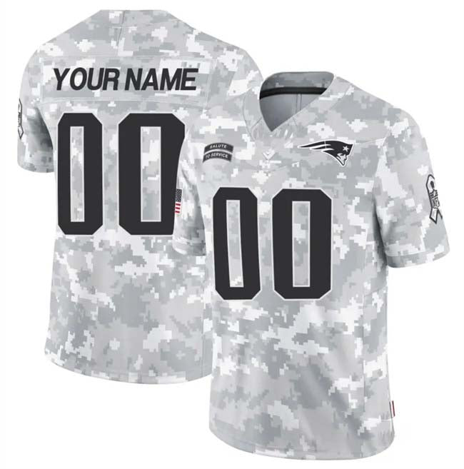 Custom NE.Patriots F.U.S.E Arctic Camo Salute To Service Limited Stitched Football Jersey football jersey product view 1
