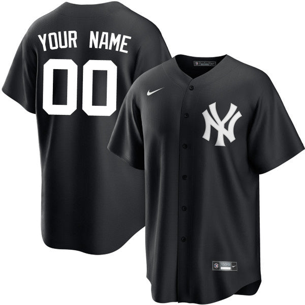 Custom New York Yankees Jersey - Black baseball jersey product view 1