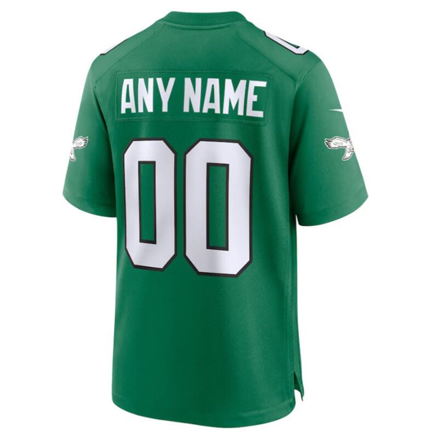 Custom P.Eagles Green Game Jersey -American Stitched Football Jerseys football jersey product view 1