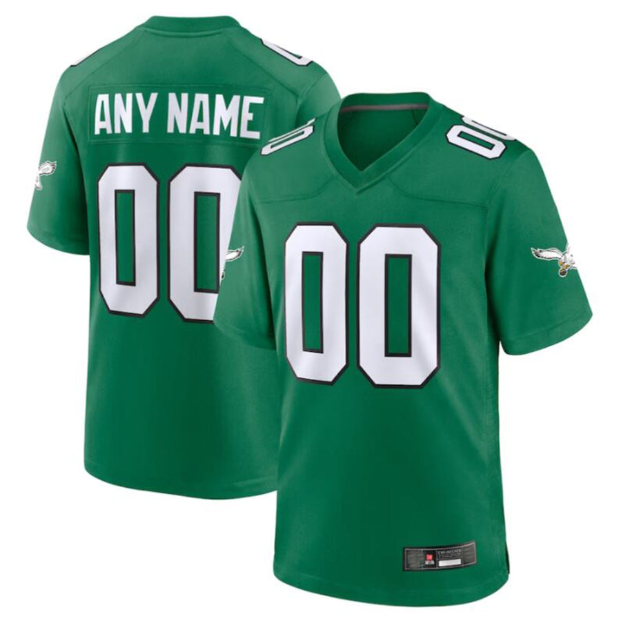 Custom P.Eagles Green Game Jersey -American Stitched Football Jerseys football jersey product view 2