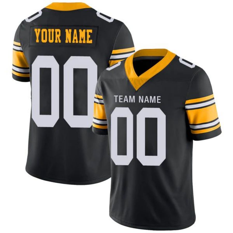 Custom P.Steelers Black Elite Jersey -Stitched American Football Jerseys Personalize Birthday Gifts football jersey product view 1