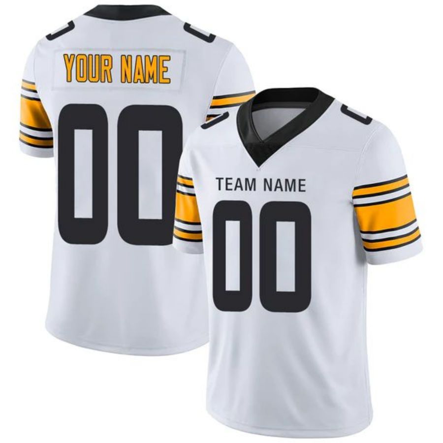 Custom P.Steelers Stitched American Football Jerseys Personalize Birthday Gifts White Jersey football jersey product view 1