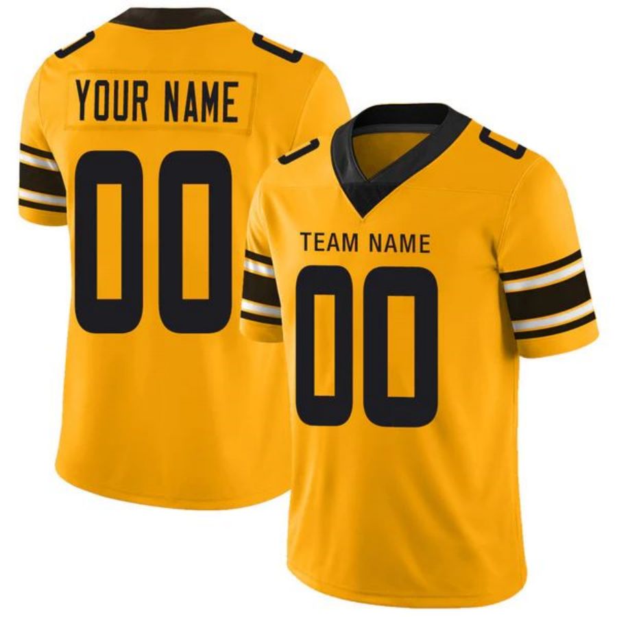 Custom P.Steelers Stitched American Football Jerseys Personalize Birthday Gifts Gold Jersey football jersey product view 1