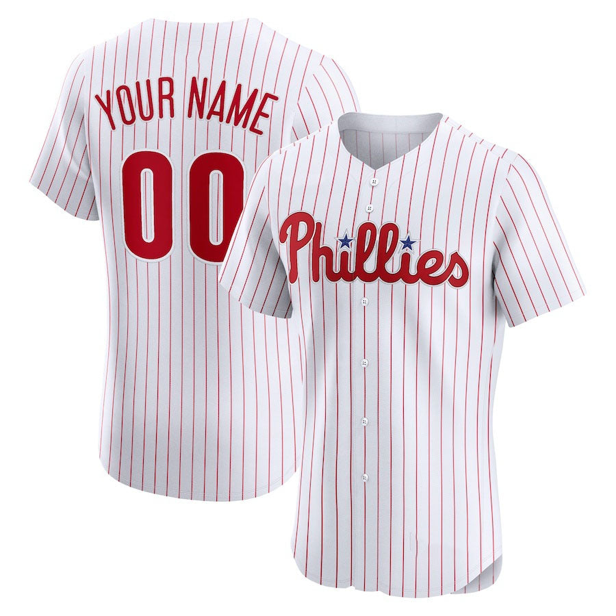 Custom Philadelphia Phillies Home Elite Jersey ¨C White Stitched Baseball Jersey baseball jersey product view 1