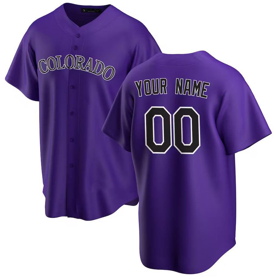 Custom Colorado Rockies Purple Alternate Authentic Custom Jersey Baseball Jerseys baseball jersey product view 1