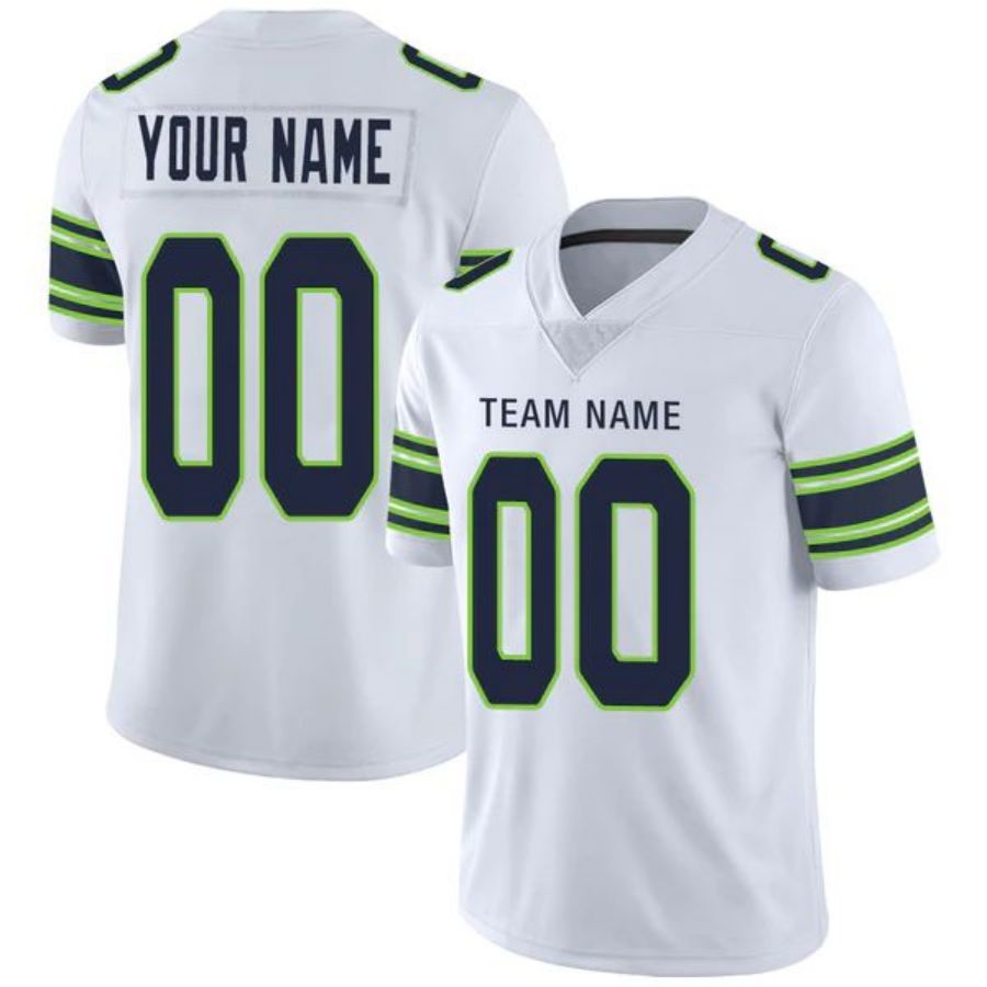 Custom S.Seahawks Stitched American Football Jerseys -Personalize Birthday Gifts White Football Jersey football jersey product view 1