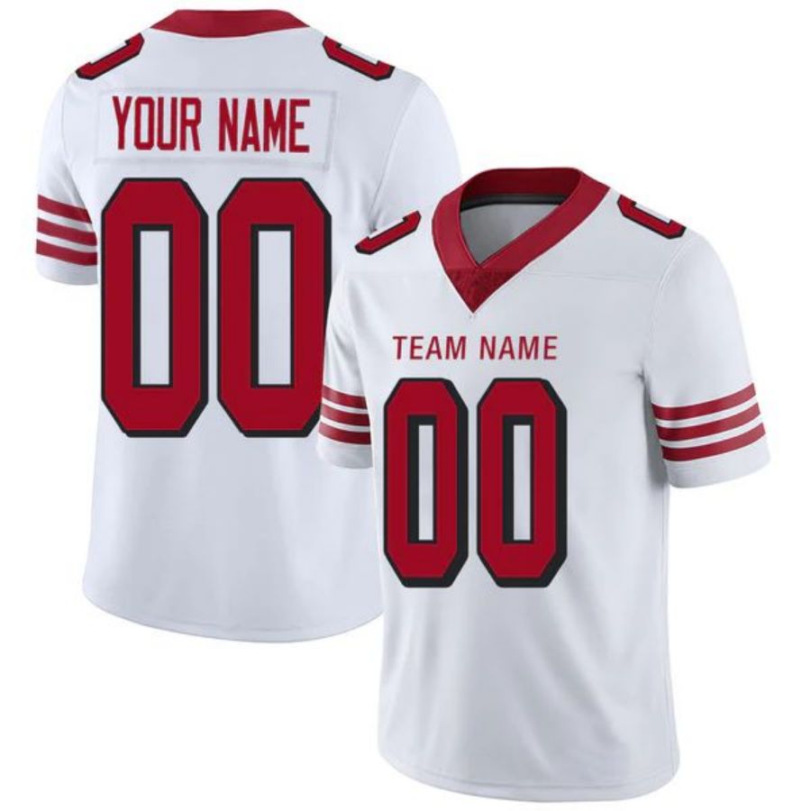 Custom SF.49ers Stitched American Football Jerseys Personalize Birthday Gifts White Jersey football jersey product view 1