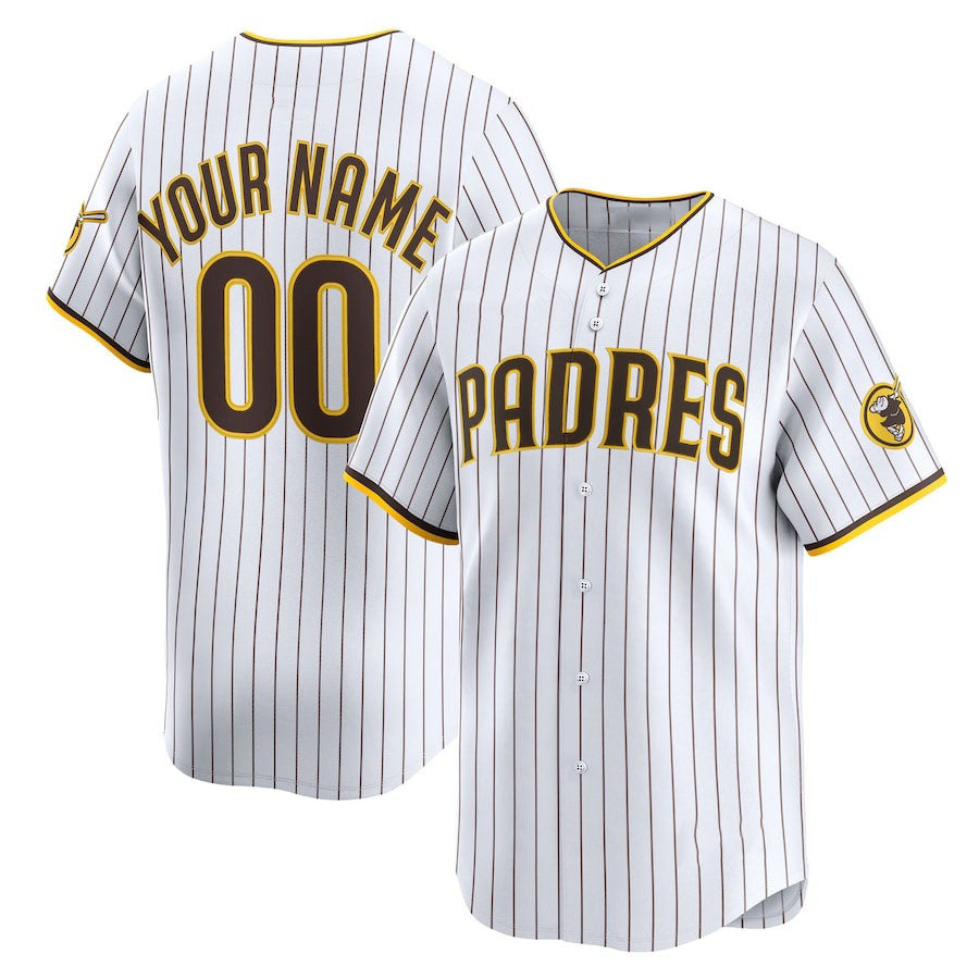 Custom San Diego Padres Home Limited Jersey ¨C White Stitched Baseball Jersey baseball jersey product view 1