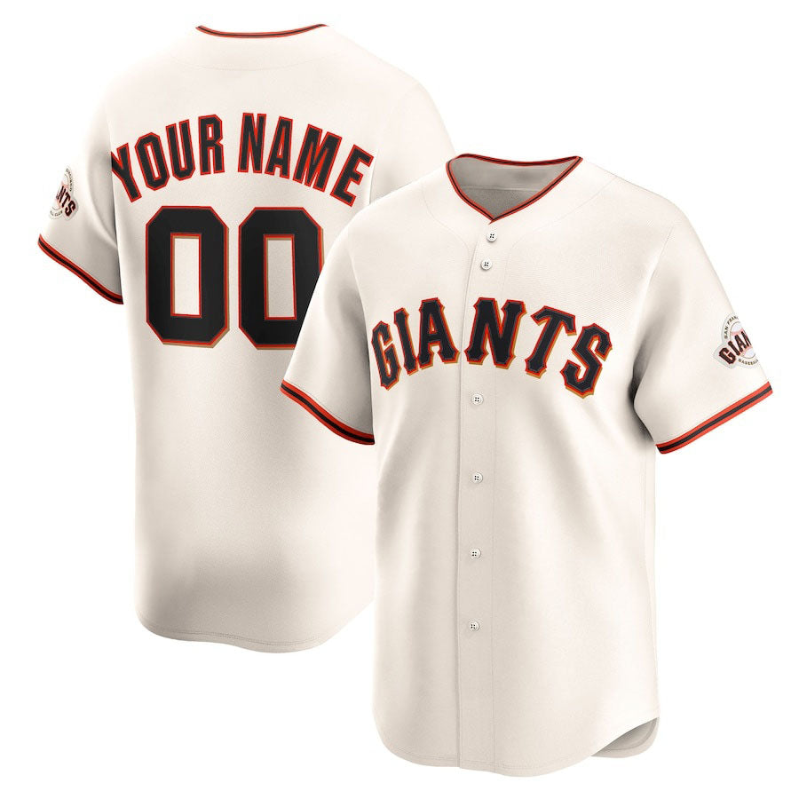 Custom San Francisco Giants Home Limited Jersey ¨C Cream Stitched Baseball Jersey baseball jersey product view 1