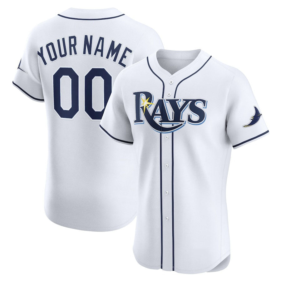 Custom Tampa Bay Rays Home Elite Jersey ¨C White Stitched Baseball Jersey baseball jersey product view 1