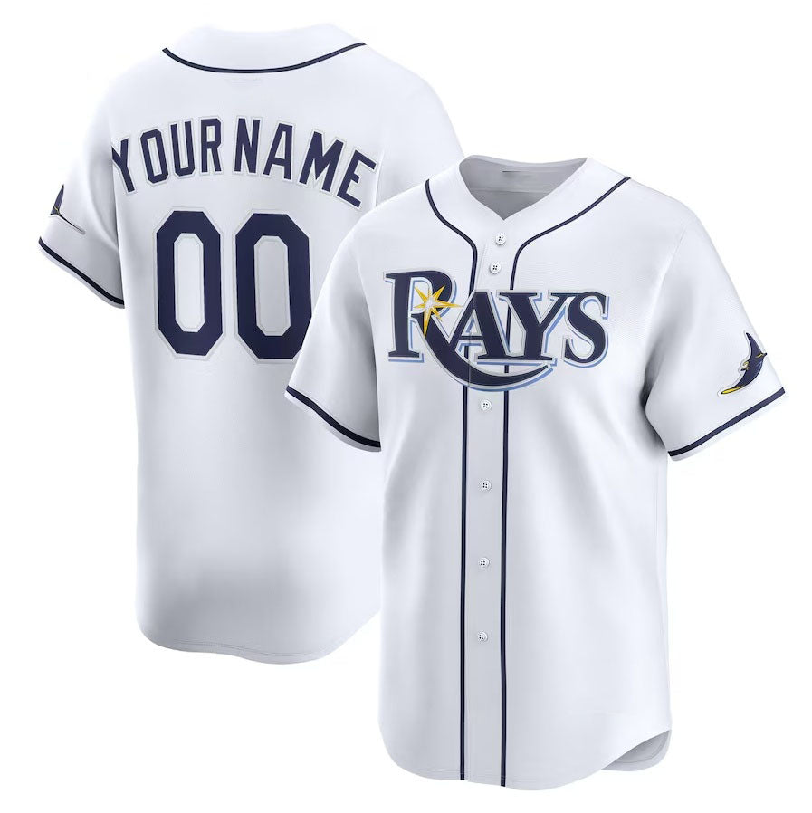 Custom Tampa Bay Rays Home Limited Jersey - White Stitched Baseball Jersey baseball jersey product view 1