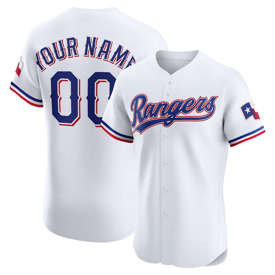 Custom Texas Rangers Home Elite Jersey ¨C White Stitched Baseball Jersey baseball jersey product view 1