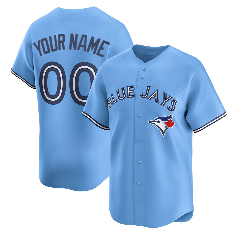 Custom Toronto Blue Jays Alternate Limited Jersey - Light Blue Stitched Baseball Jersey baseball jersey product view 1
