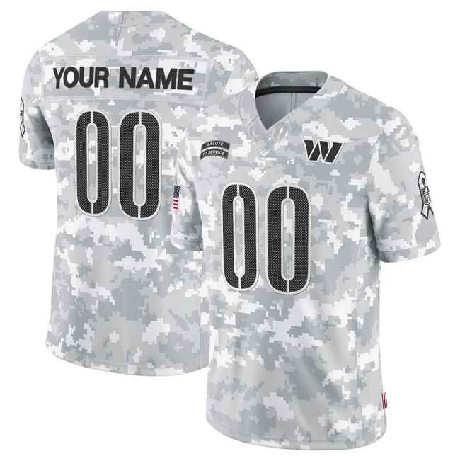 Custom W.Commanders F.U.S.E Arctic Camo Salute To Service Limited Stitched Football Jersey football jersey product view 1