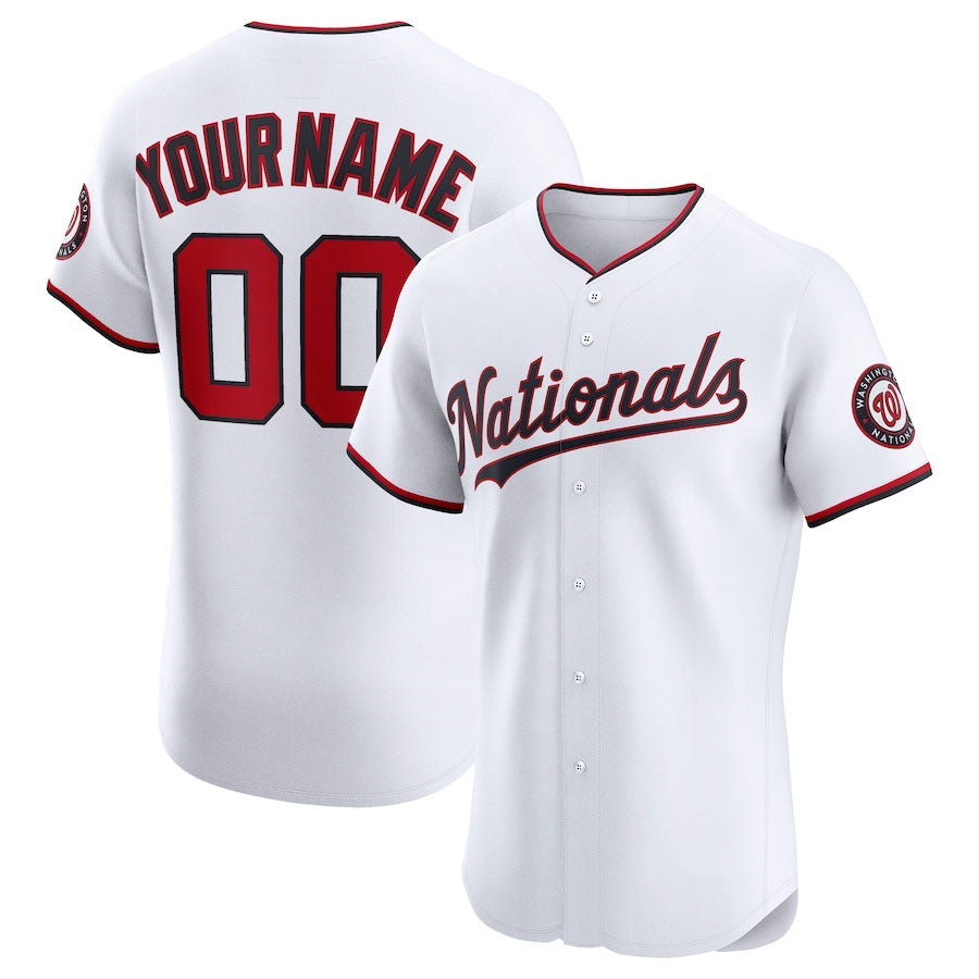Custom Washington Nationals Home Elite Jersey ¨C White Stitched Baseball Jersey baseball jersey product view 1