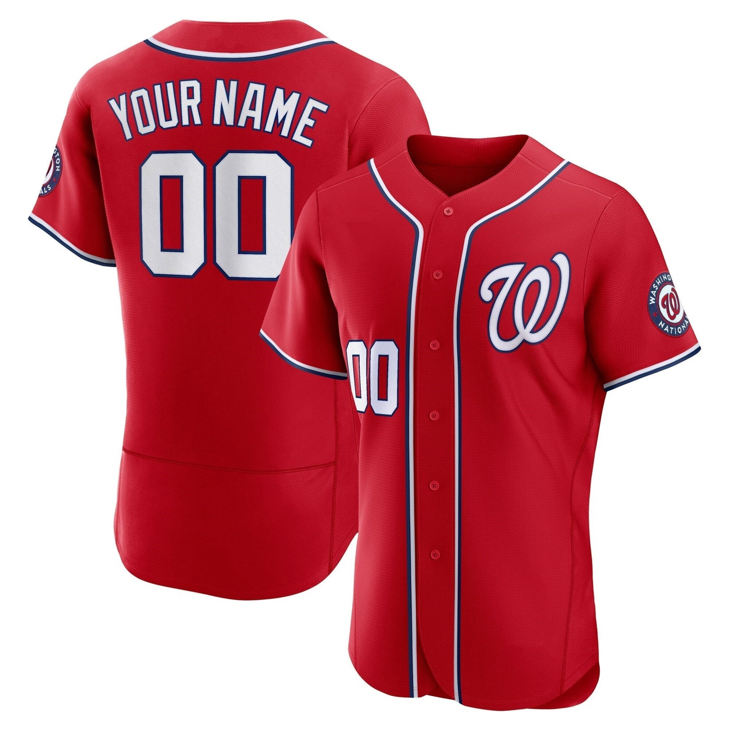 Custom Washington Nationals Scarlet Flex Base Stitched Baseball Jersey baseball jersey product view 1