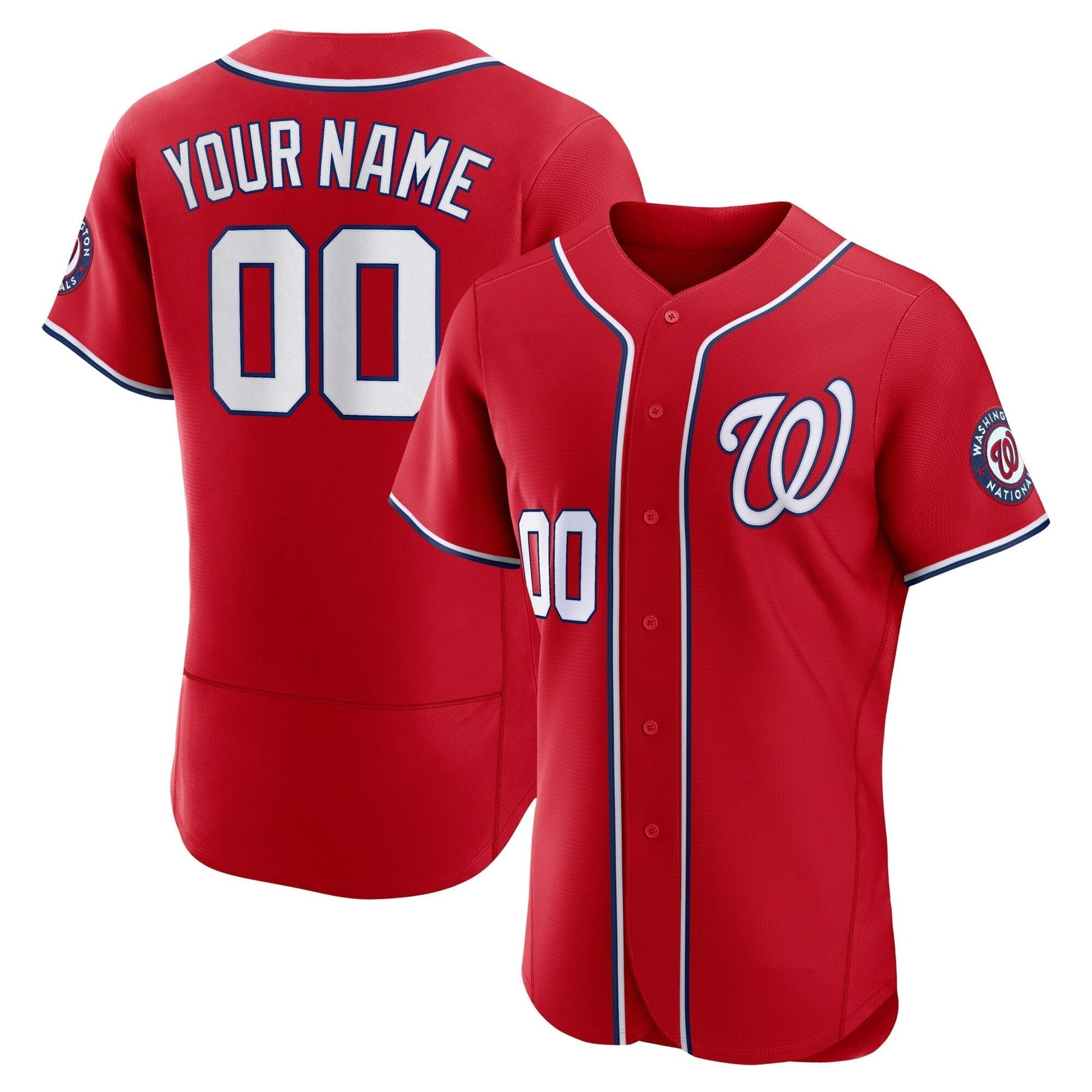Custom Washington Nationals Scarlet Flex Base Stitched Baseball Jersey baseball jersey product view 1