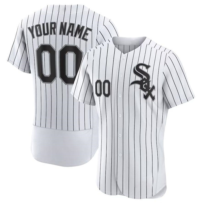 Custom Chicago White Sox White Home Replica Custom Jersey Baseball Jerseys baseball jersey product view 1