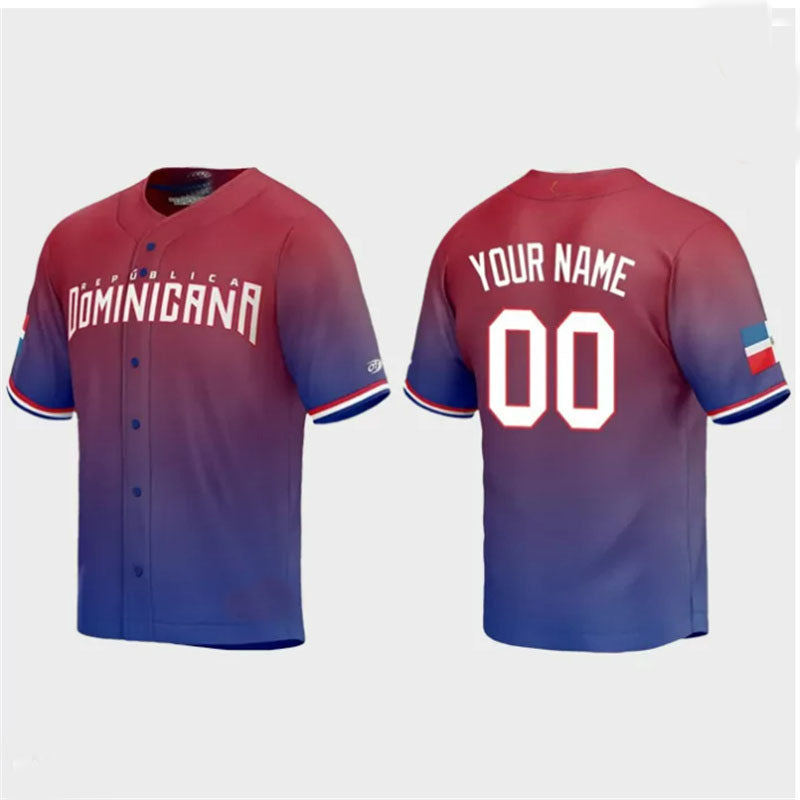 Custom Dominican Republic Baseball 2023 World Baseball Classic Jersey ¨C Red Stitches Baseball Jerseys baseball jersey product view 1
