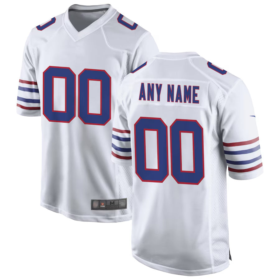 Custom B.Bills White Home Game Football Jerseys football jersey product view 1