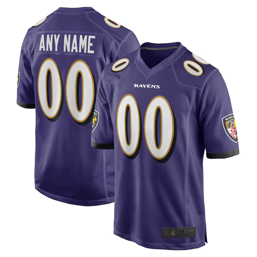 Custom B.Ravens Purple Home Game Football Jerseys football jersey product view 1