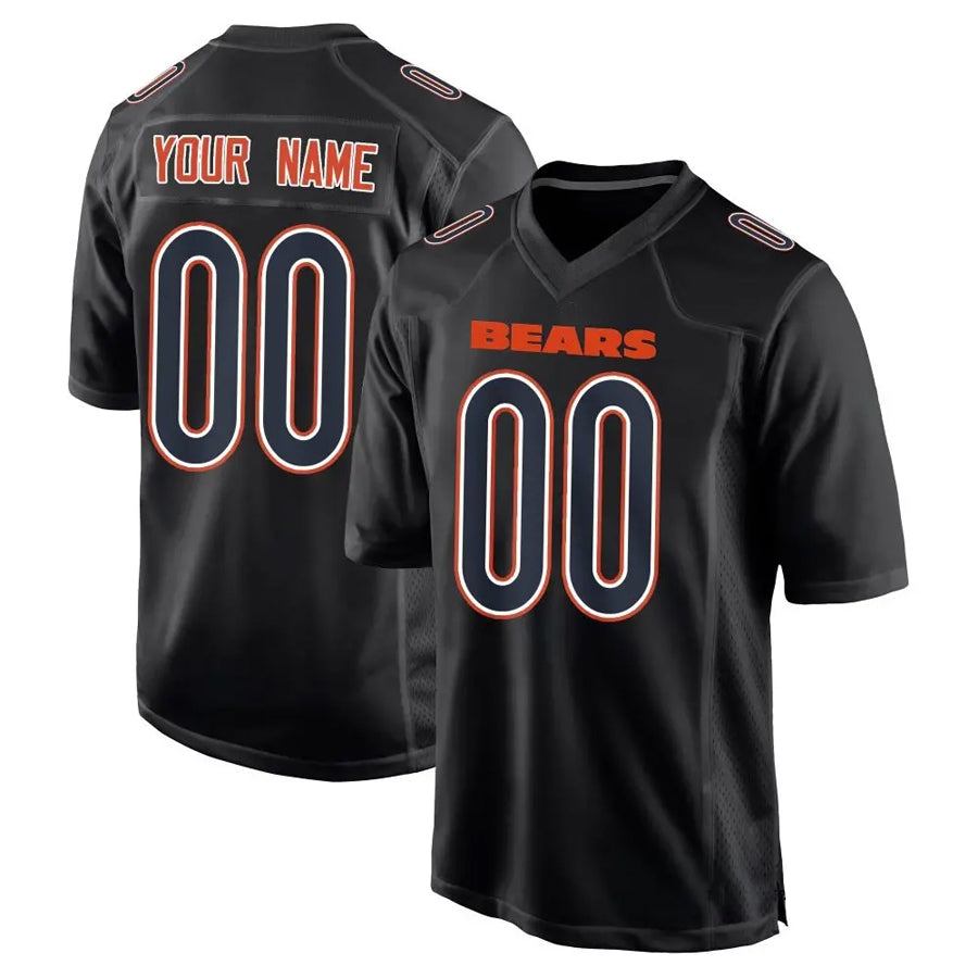 Custom C.Bears Carbon Black Fashion Football Jerseys football jersey product view 1