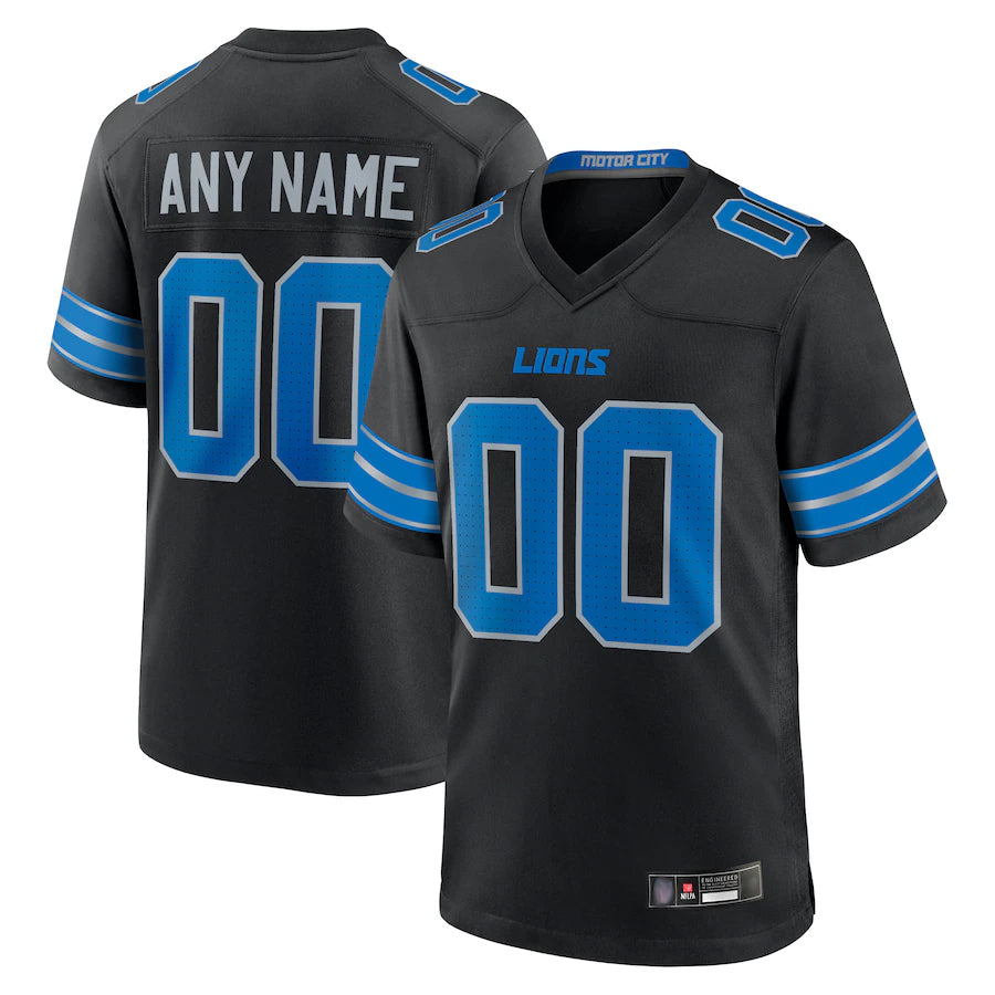 Custom D.Lions Black Home Game Football Jerseys football jersey product view 1