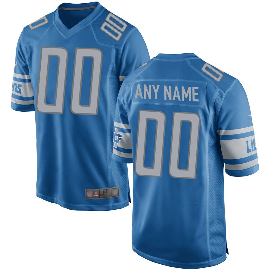 Custom D.Lions Blue Replica Game Football Jerseys football jersey product view 1