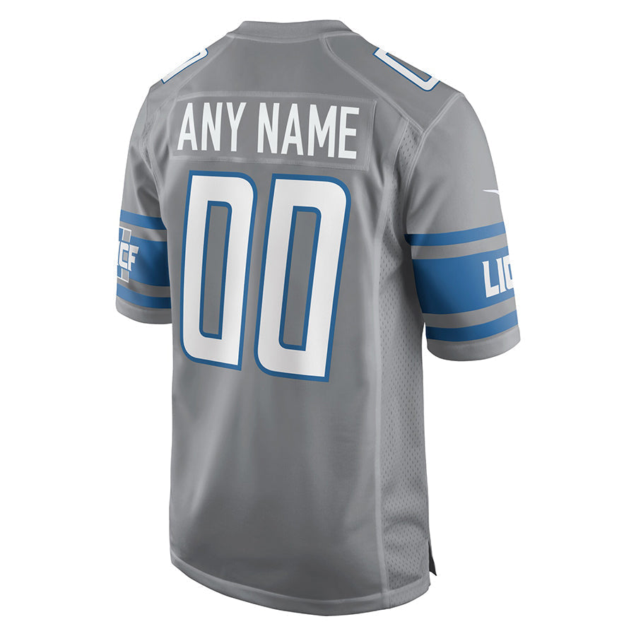Custom D.Lions Gray Replica Game Football Jerseys football jersey product view 1