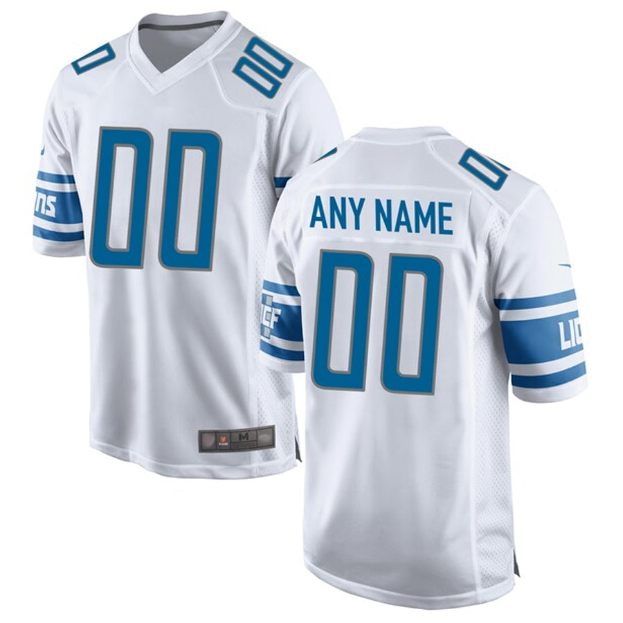 Custom D.Lions White Replica Game Football Jerseys football jersey product view 1