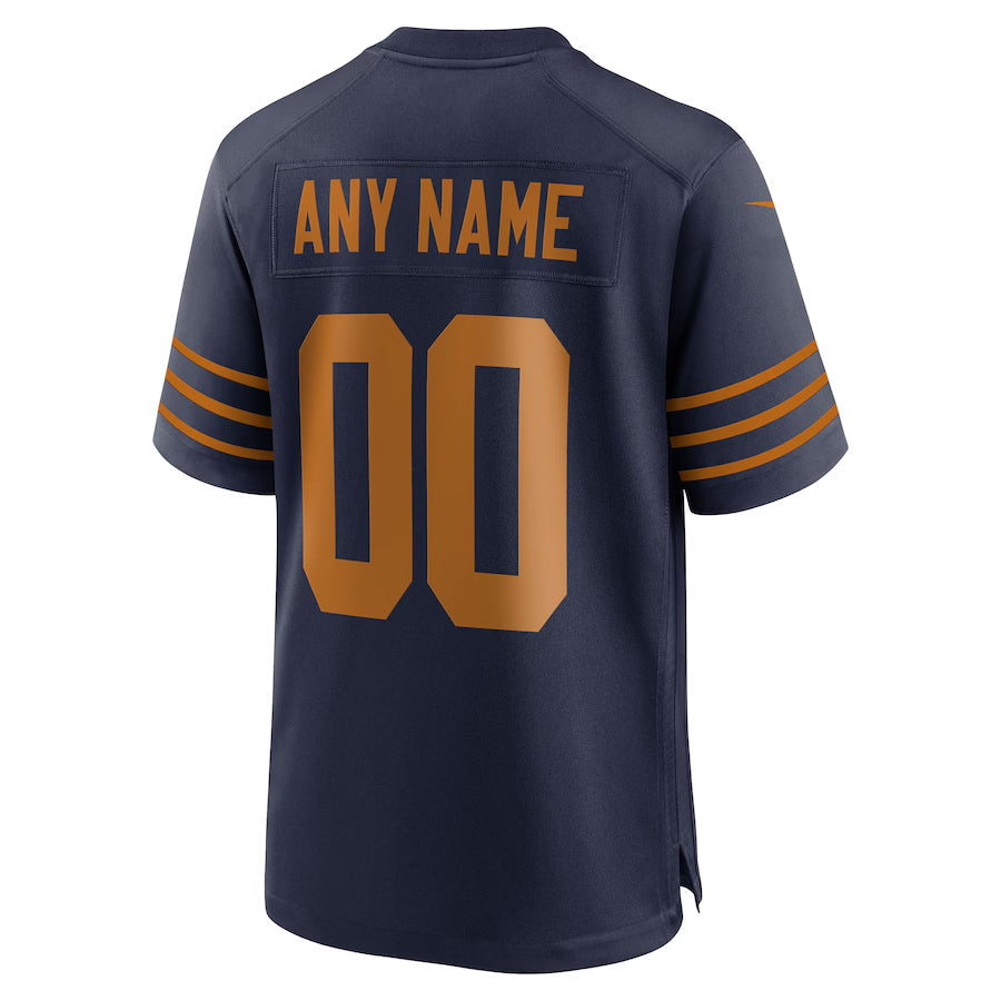 Custom GB.Packers Navy Game Alternate Football Jerseys football jersey product view 1