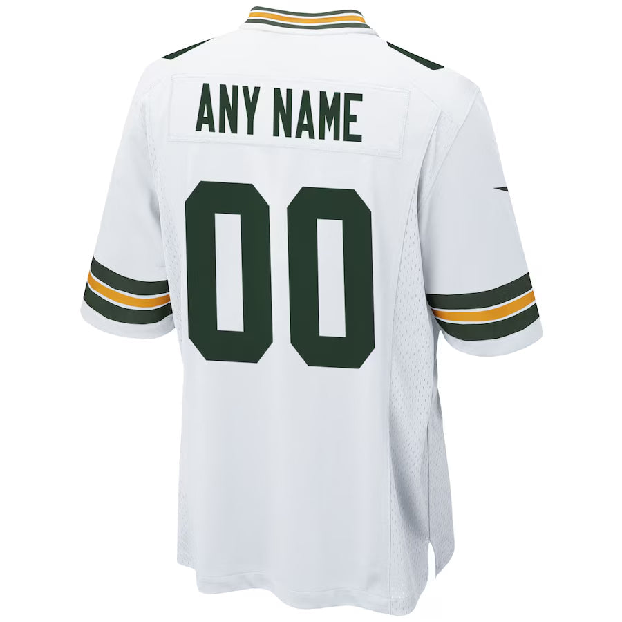 Custom GB.Packers White Home Game Football Jerseys football jersey product view 1
