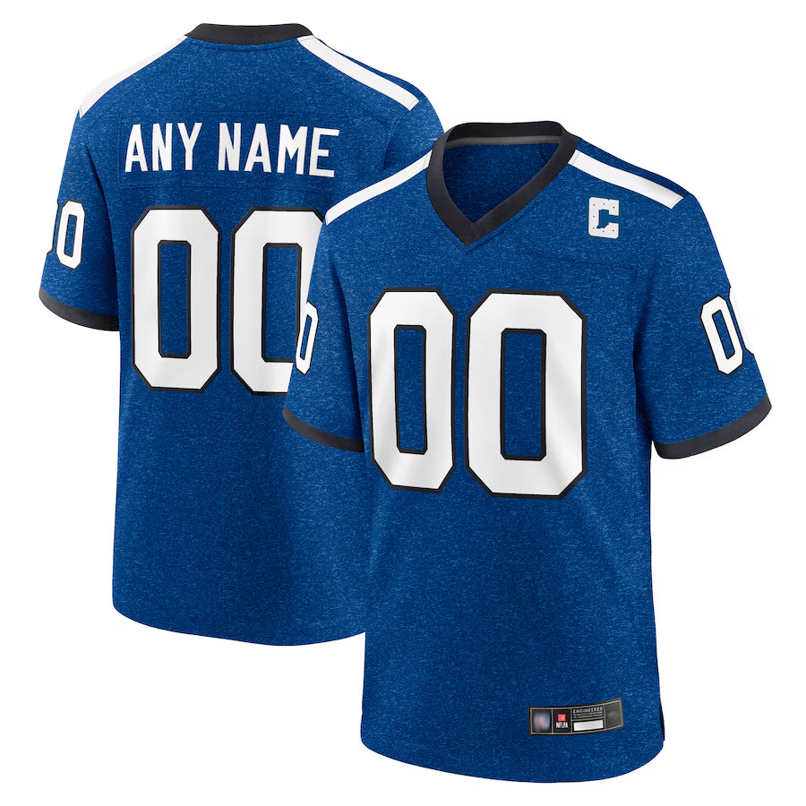 Custom IN.Colts Blue Indiana Nights Replica Game Football Jerseys football jersey product view 1