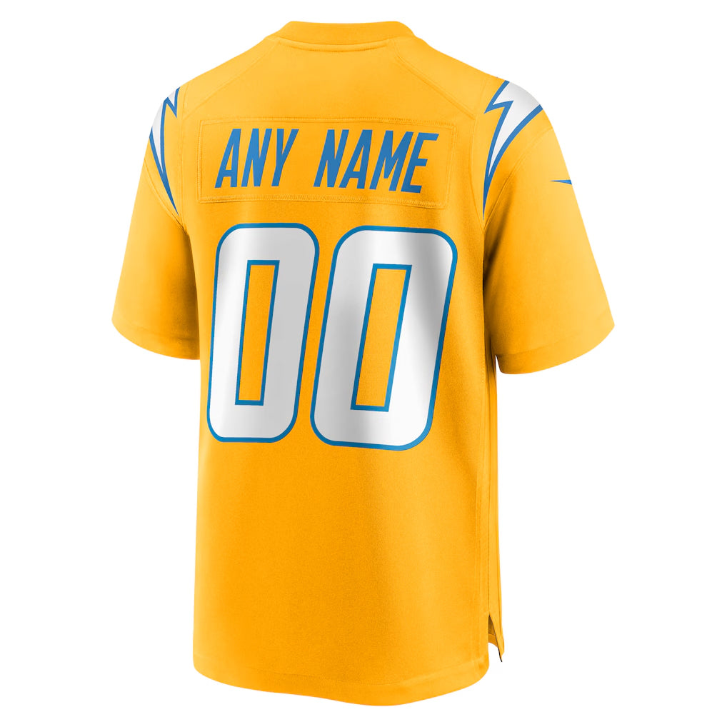 Custom LA.Chargers Gold Home Game Football Jerseys football jersey product view 1