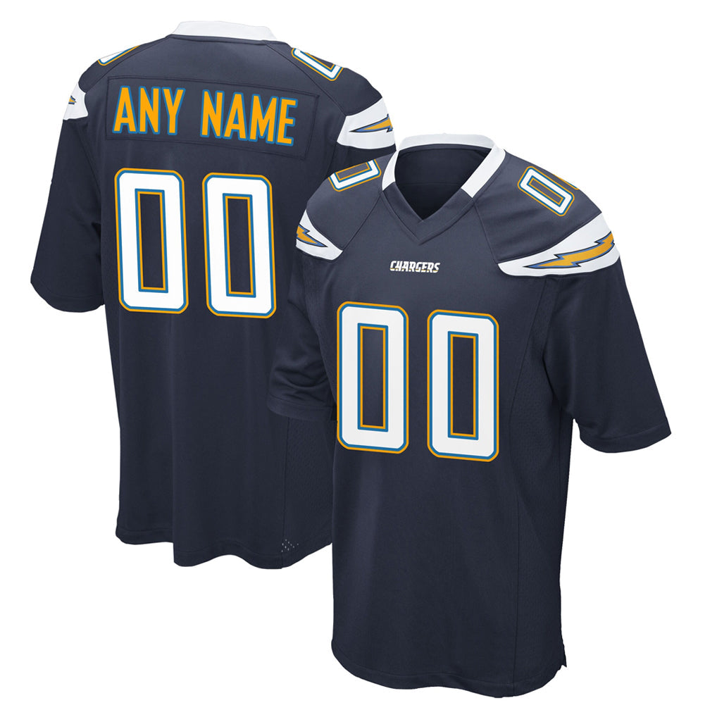 Custom LA.Chargers Navy Game Football Jerseys football jersey product view 1