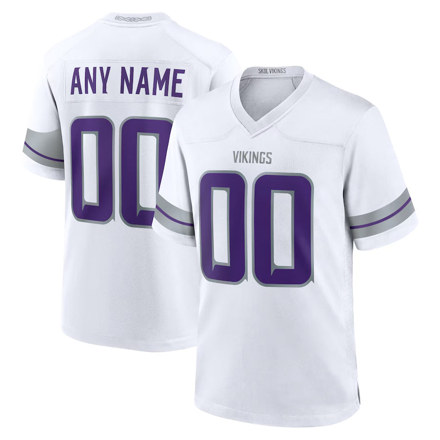 Custom MN.Vikings White Alternate Game Football Jerseys football jersey product view 1