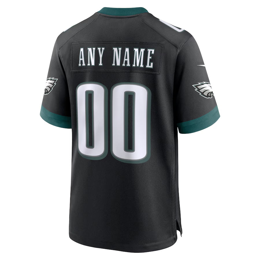 Custom P.Eagles Black Stitched Alternate Game Football Jerseys football jersey product view 1
